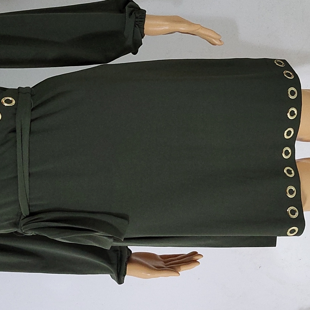 MICHAEL KORS GROMMET TRIMMED WRAP DRESS - Picture 5 of 9